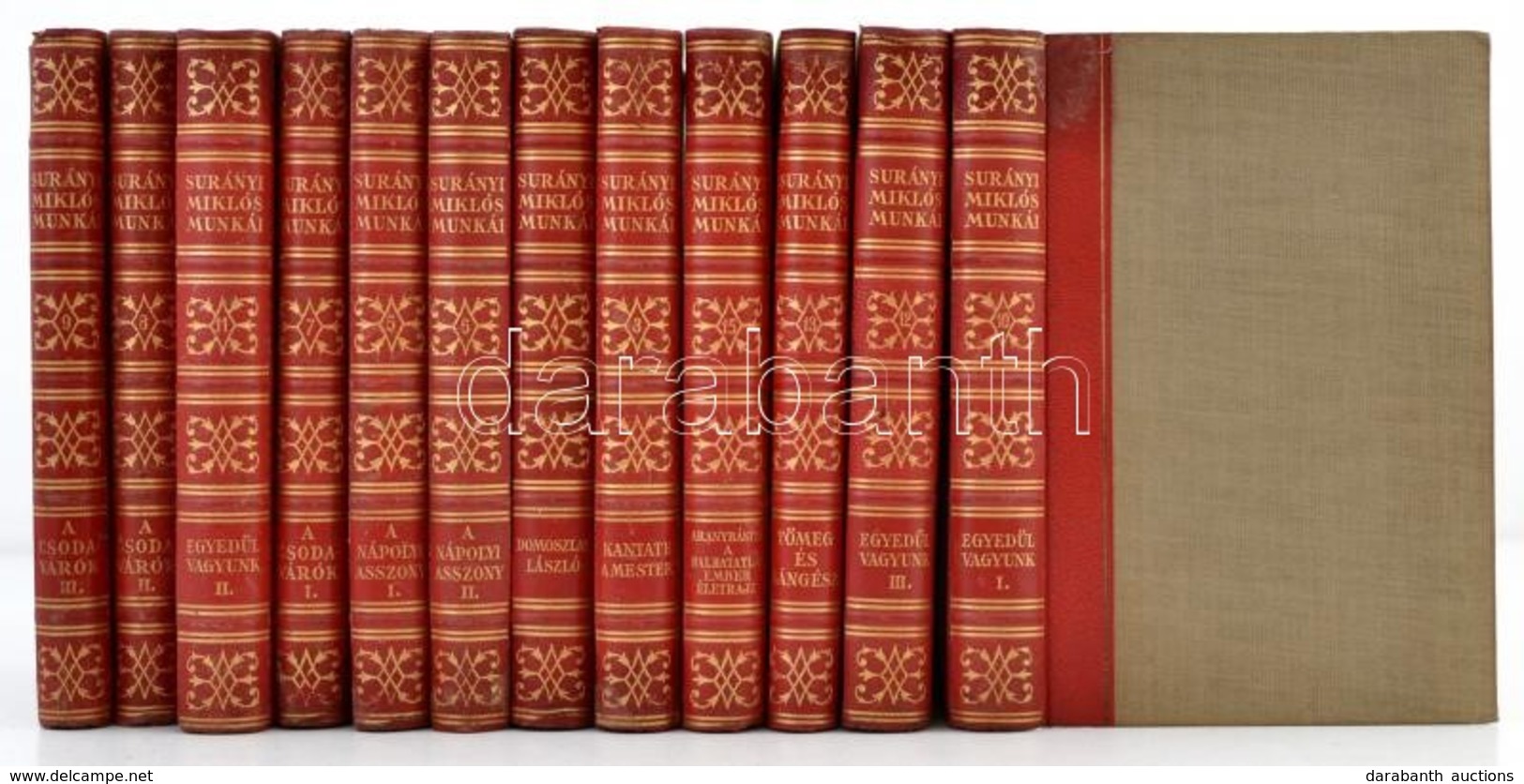 Surányi Miklós M?veinek Emlékkiadása Sorozat 12 Kötete. (3-13.,15. Kötetek.) Bp.,1936, Singer és Wolfner. Kiadói Aranyoz - Non Classificati