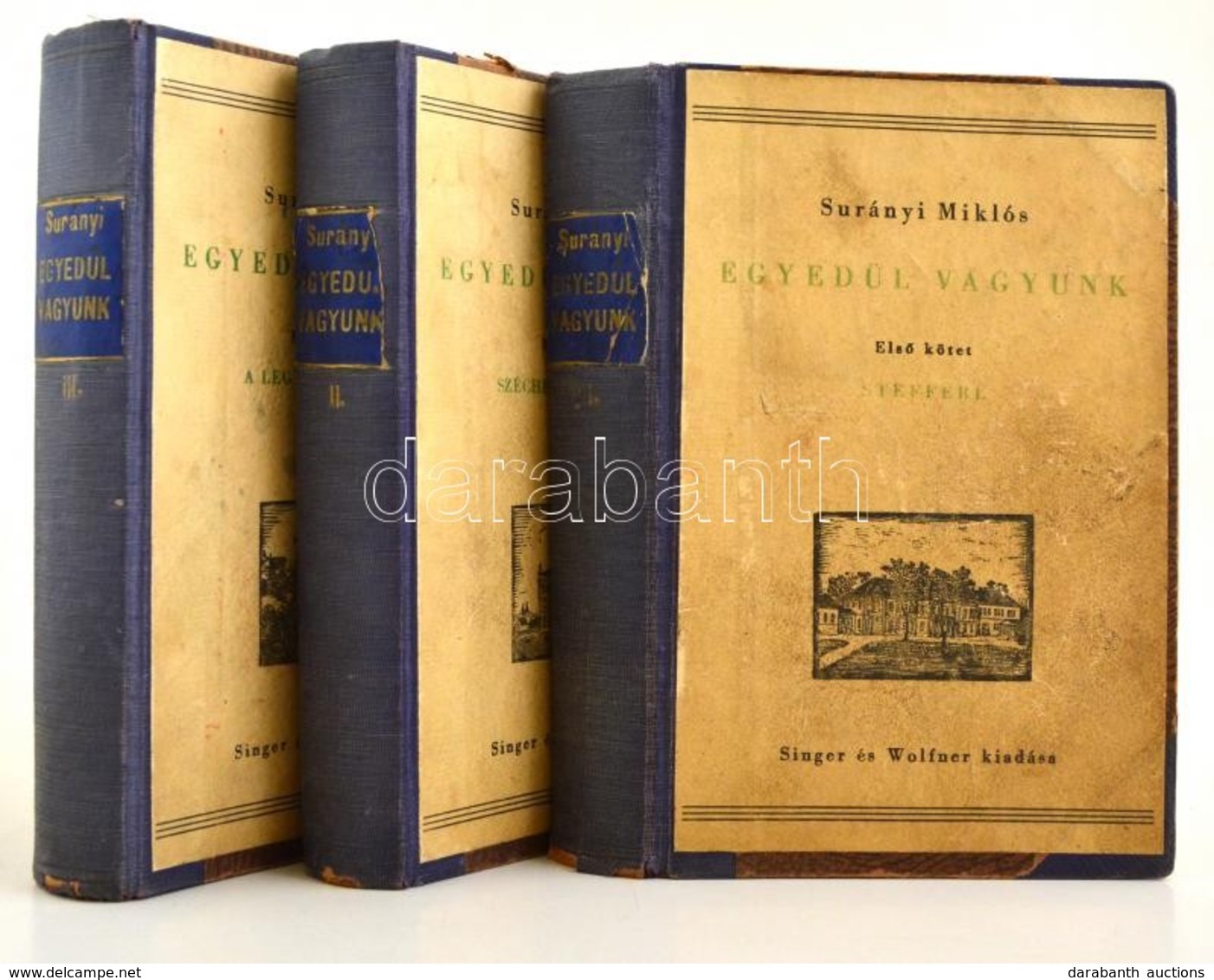 Surányi Miklós: Egyedül Vagyunk I.-III. Bp., 1936, Singer és Wolfner,  Korabeli Félvászon Kötésben - Non Classés