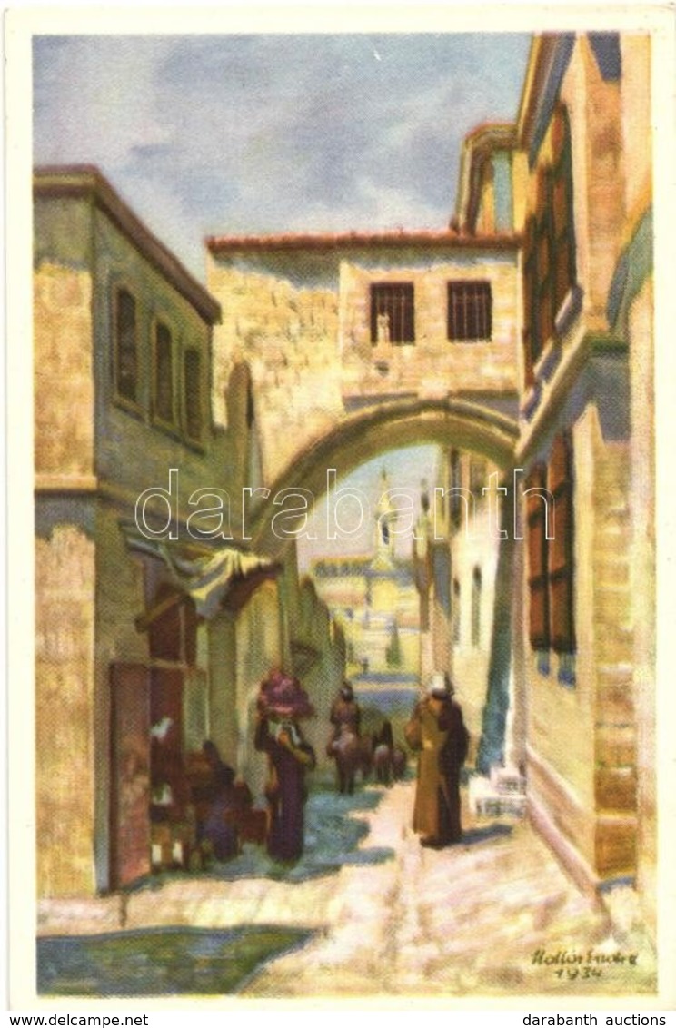 ** 10 Db Hollós Endre Vallási Témájú Képeslap Sorozat, Jó Min?ség? / 10 Postcards Series, Religion, Jerusalem, Jordan, B - Zonder Classificatie