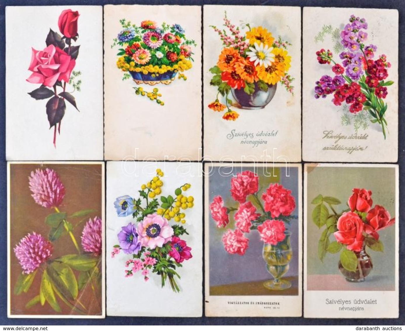 ** * 135 Db VEGYES Virág Motívumlap / 135 Mixed Flower Motive Postcards - Ohne Zuordnung