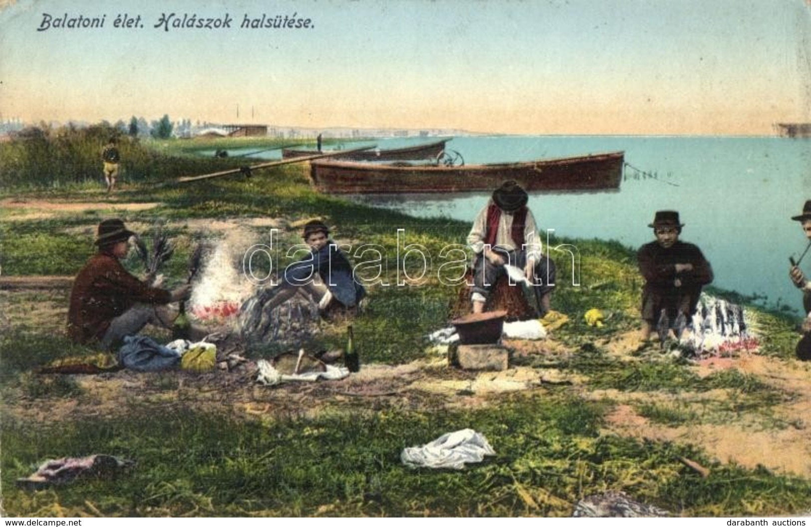 T2/T3 1912 Balaton, Halászok Halsütés Közben (EK) - Non Classificati