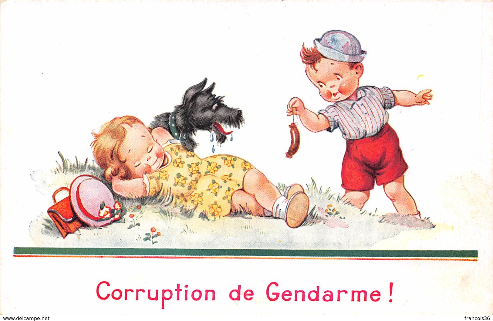 Lot de 25 CPA illustrations d' enfants - humour coquin