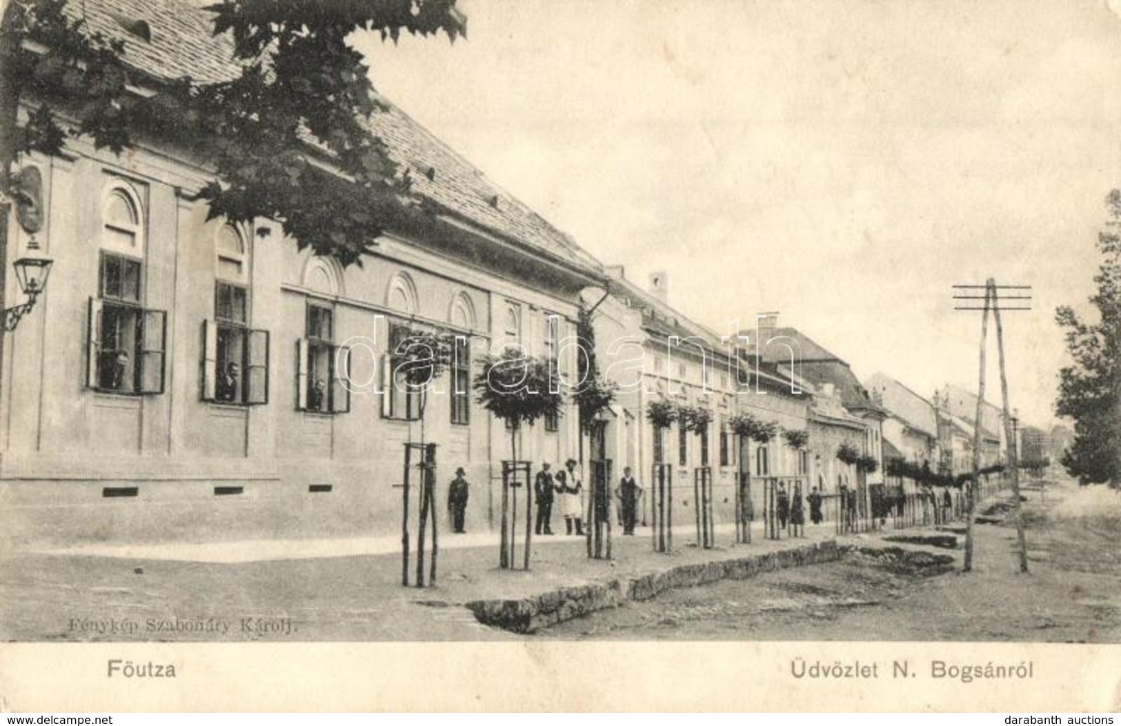 * T2/T3 1910 Boksánbánya, Németbogsán, Bocsa; F? Utca. Szabonáry Károly Fényképezte / Main Street  (EK) - Zonder Classificatie