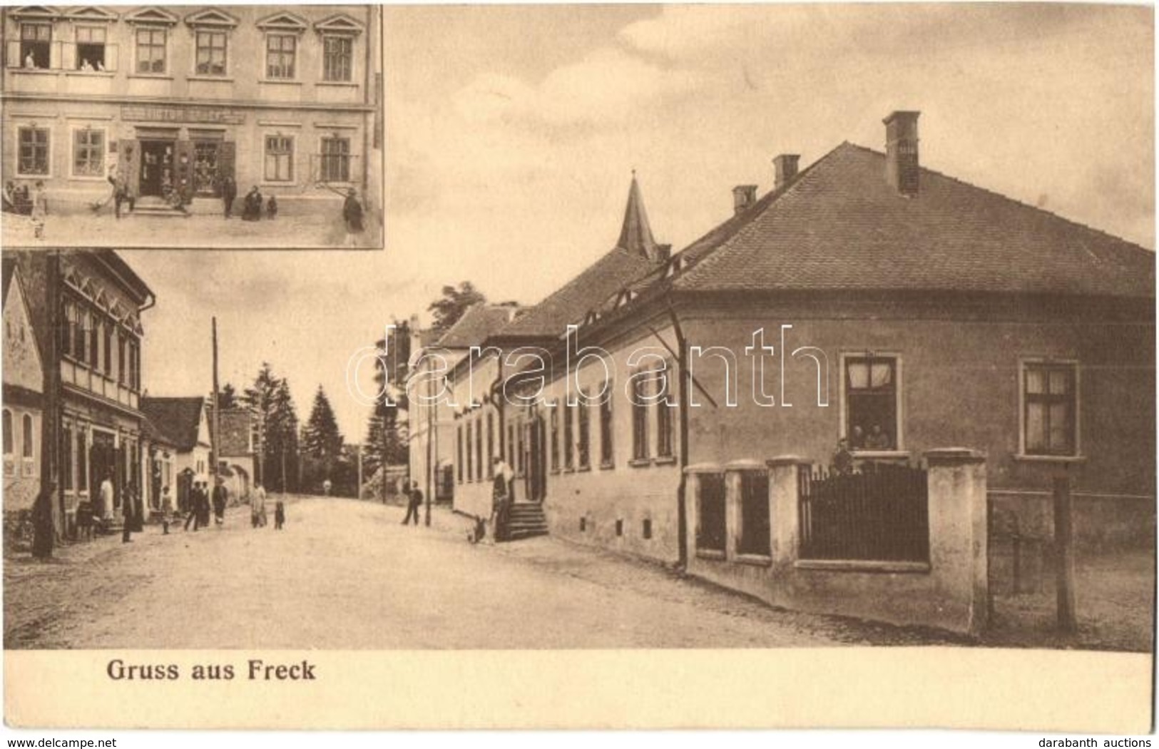 T2/T3 Felek, Freck, Avrig; Ucakép, Victor Graef üzlete. Czelnai Felvétele / Street View, Shop (EK) - Unclassified