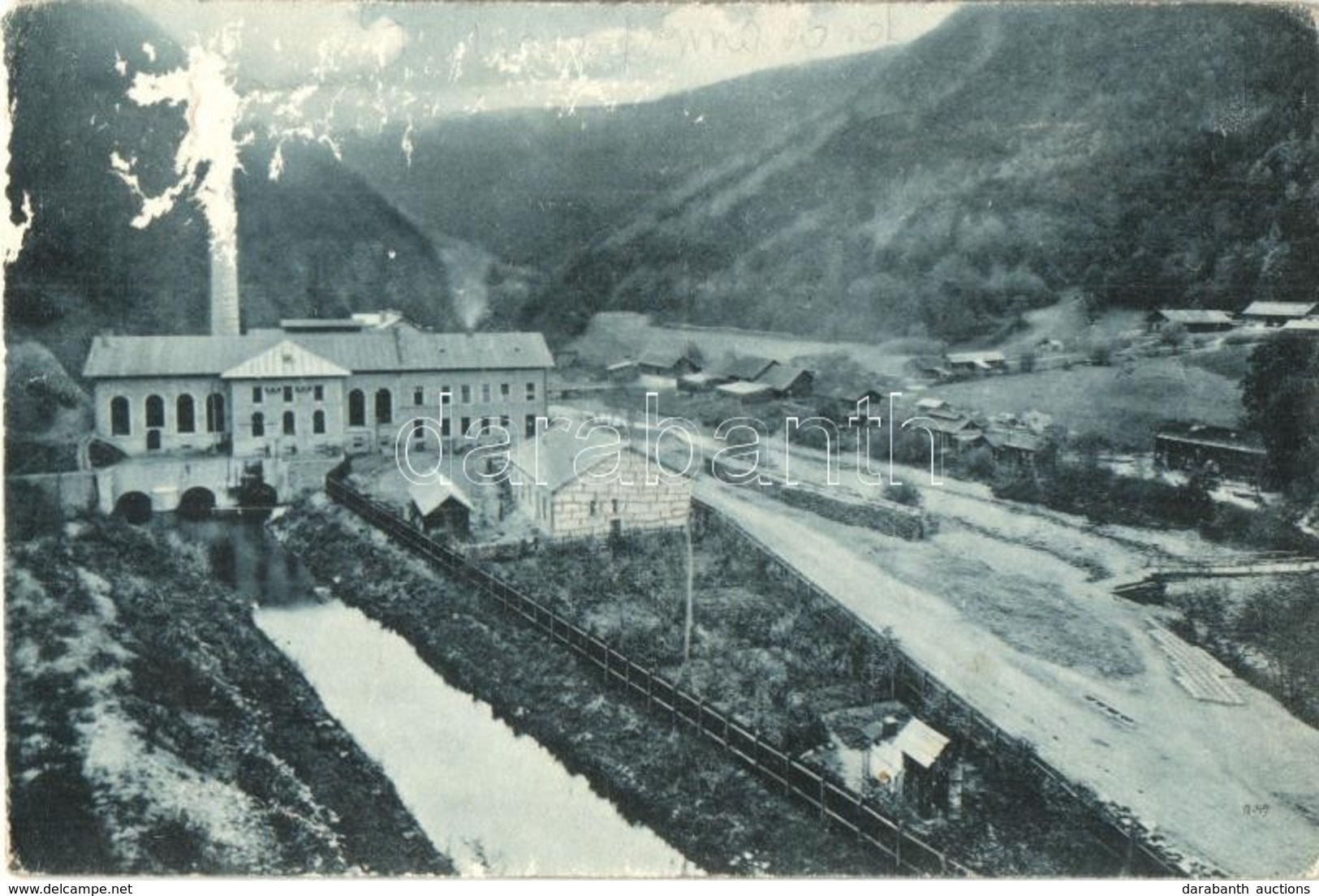 T3 1910 Hidegszamos, Somesu Rece; Villanytelep. Építette Lenarduzzi János / Electric Power Plant, Dam (felületi Sérülés  - Zonder Classificatie