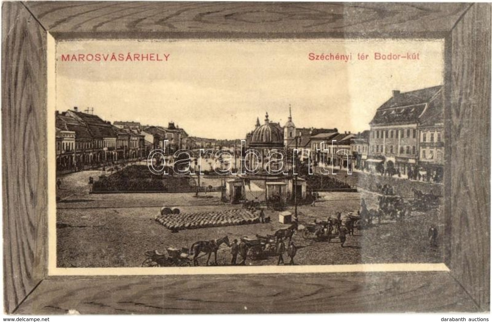 * T2/T3 Marosvásárhely, Targu Mures; Széchenyi Tér, Bodor-kút, Piac. Porjes S. Sándor 19512 / Square, Well, Market  (EK) - Non Classés