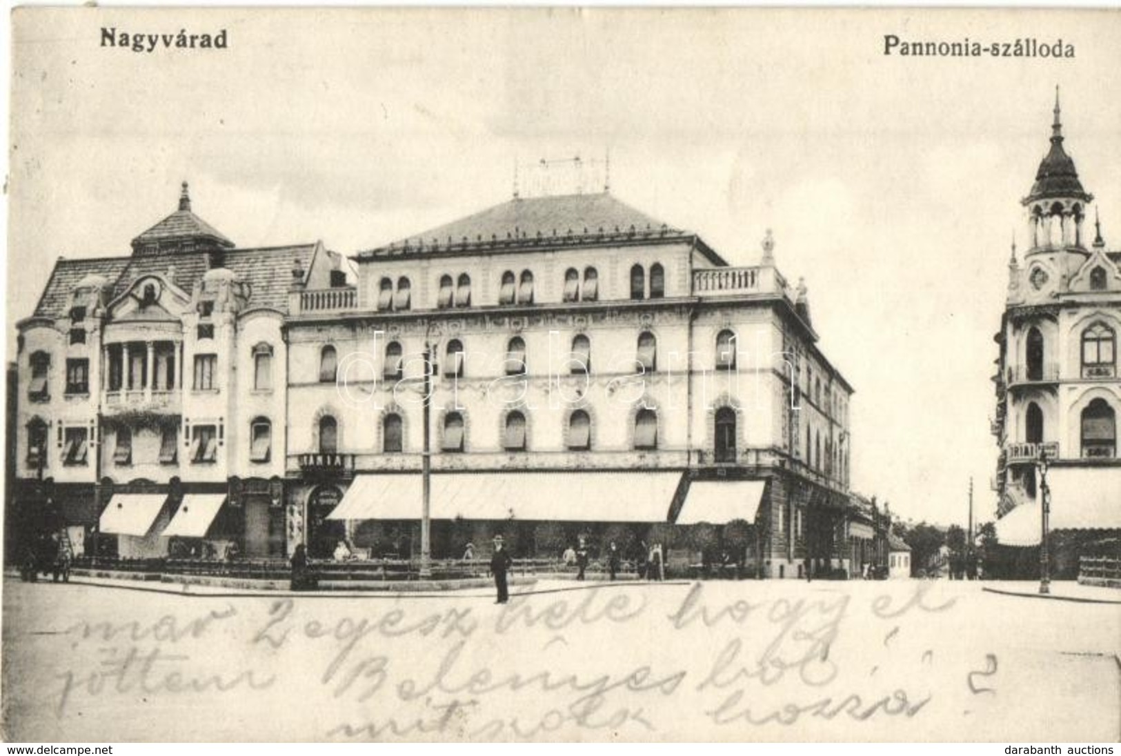 T2 Nagyvárad, Oradea; Pannonia Szálloda, Uránia Mozi, üzletek / Hotel, Cinema, Shops - Unclassified