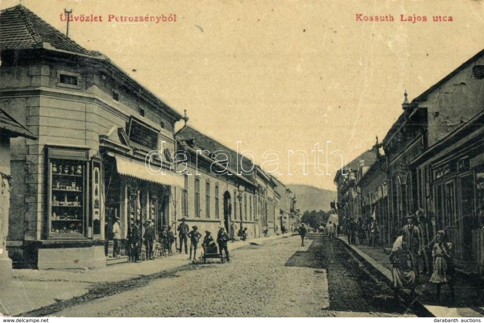 * T3 Petrozsény, Petrosani; Kossuth Lajos Utca, üzletek. W. L. 1683. / Street View, Shops (EB) - Unclassified