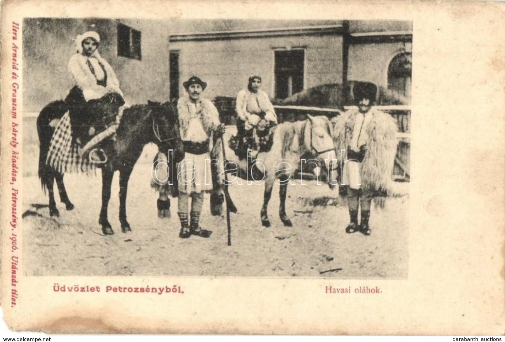 T3/T4 1907 Petrozsény, Petrosani; Havasi Oláhok. Herz Arnold és Grausam Károly Kiadása / Romanian Folklore (EM) - Unclassified