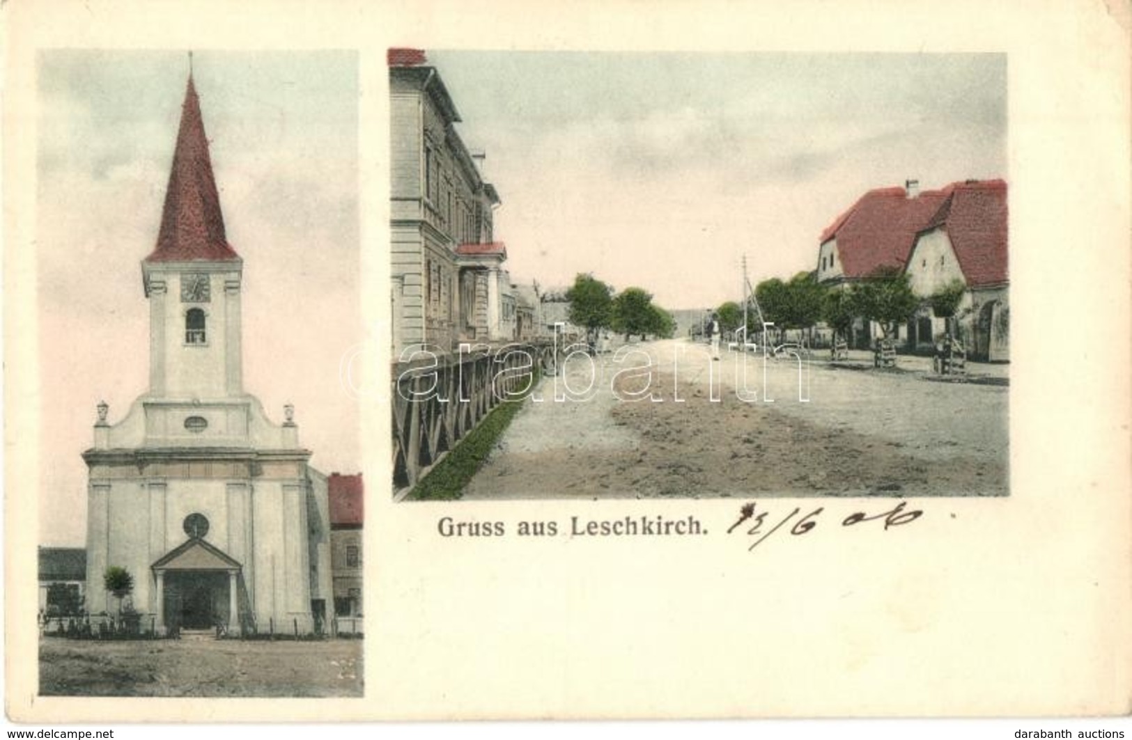 T2/T3 Újegyház, Leschkirch, Nocrich; Evangélikus Templom, Utcakép / Lutheran Church, Street View (EK) - Non Classés