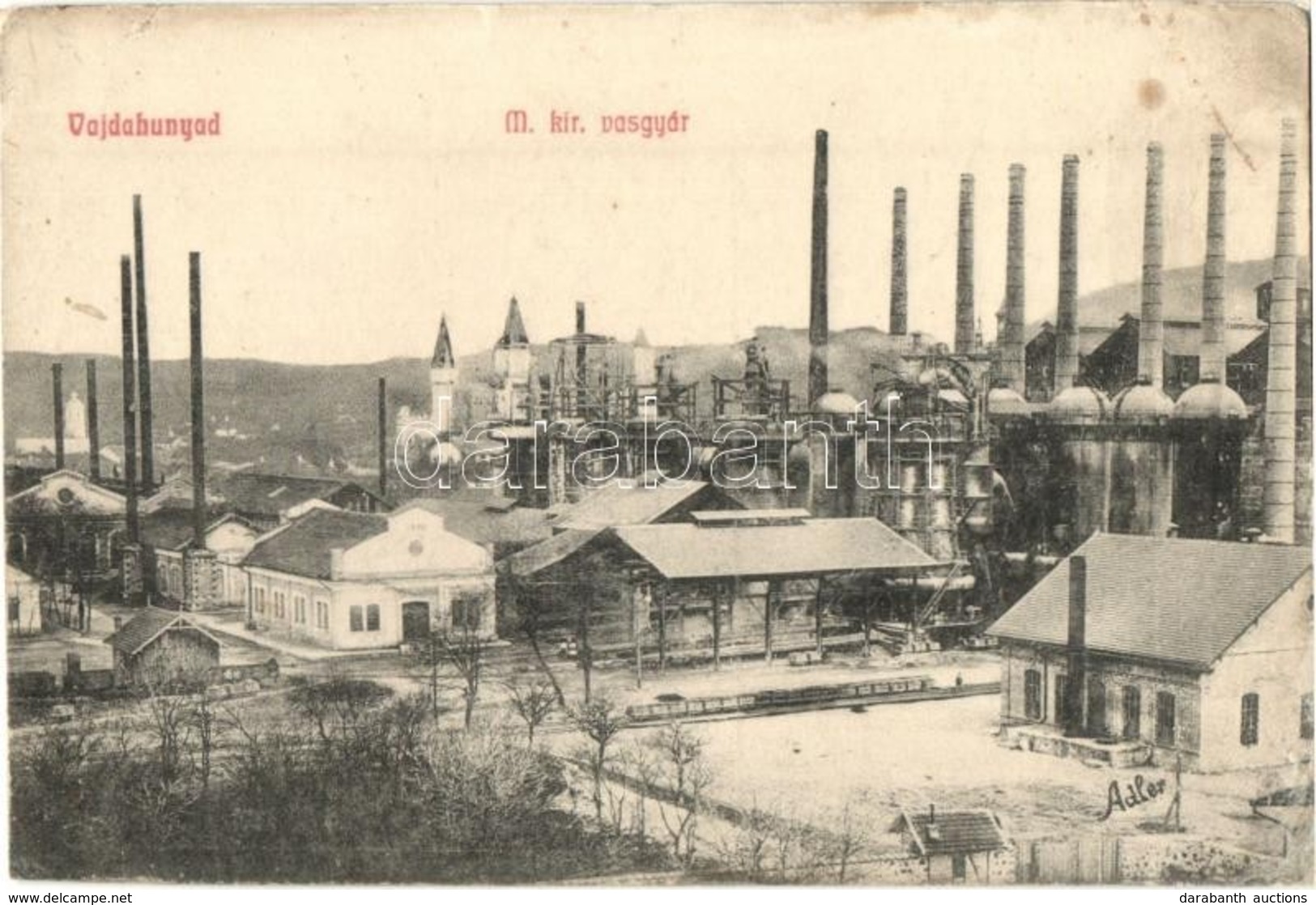 ** T2/T3 Vajdahunyad, Hunedoara; Vasgyár A Kohókkal. Adler Fényirda 1909 / Iron Works With Furnaces  (EK) - Unclassified