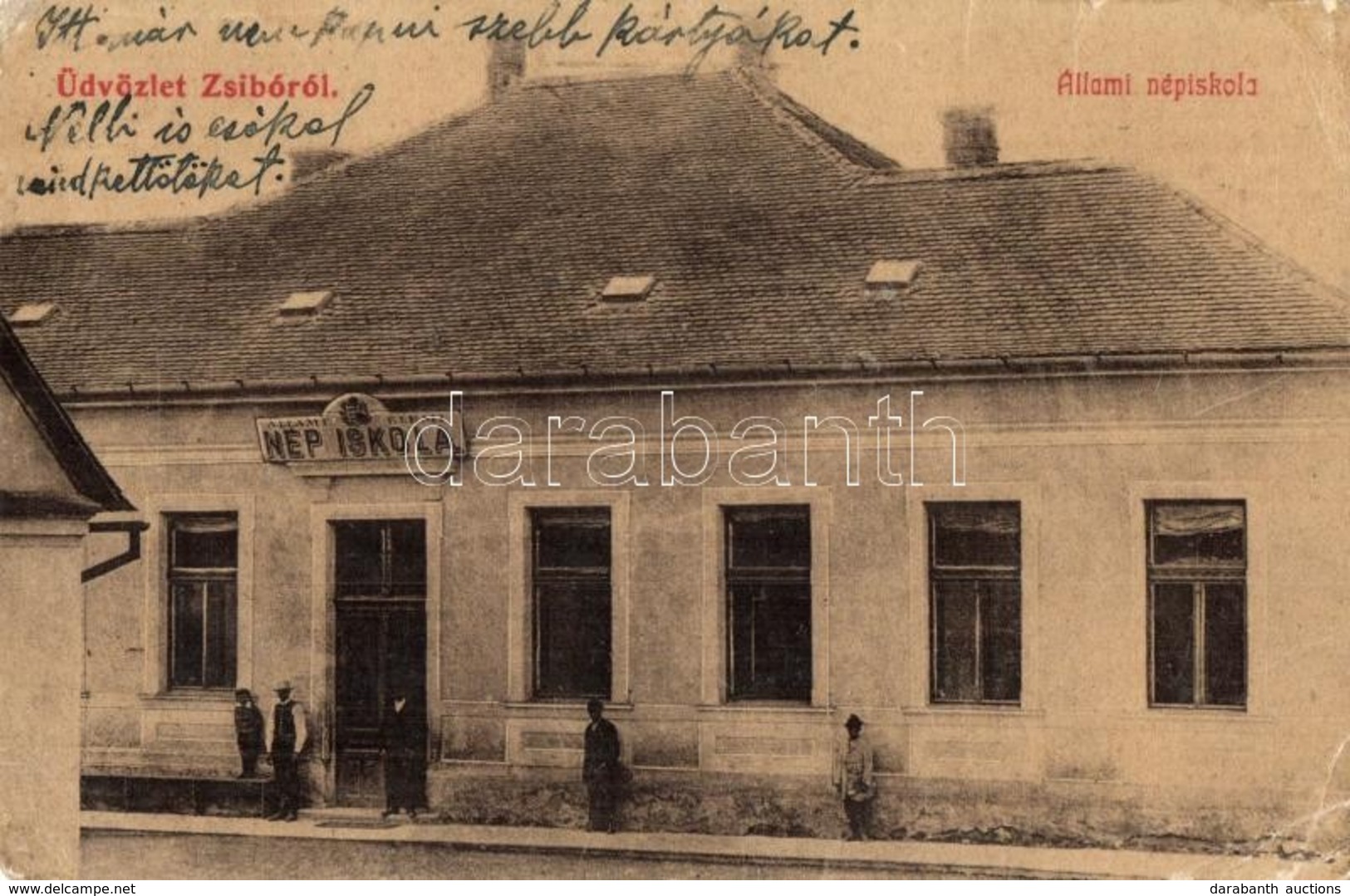 T3 1914 Zsibó, Jibou; Állami Népiskola. Merza Testvérek Kiadása 849. / School (kis Szakadás / Small Tear) - Zonder Classificatie