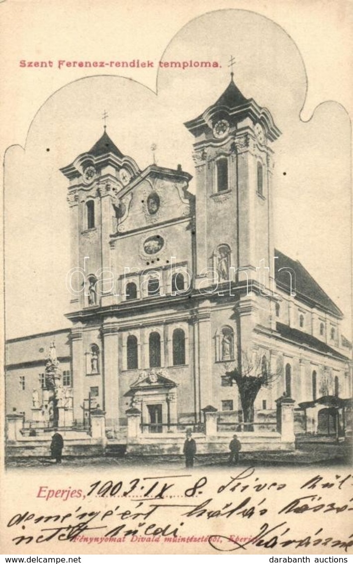 T2 1903 Eperjes, Presov; Szent Ferenc-rendiek Temploma. Divald / Church - Non Classés