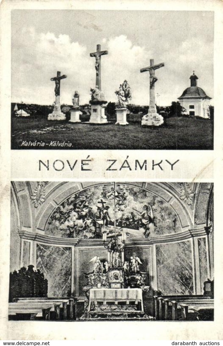 ** T2/T3 Érsekújvár, Nové Zámky; Kálvária, Templom Bels?, Oltár / Calvary, Church Interior, Altar (fl) - Zonder Classificatie