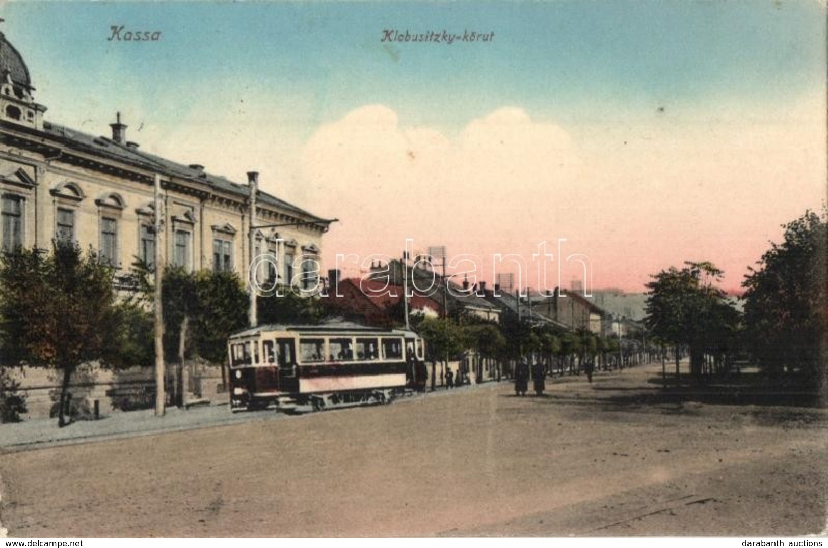 T2 1917 Kassa, Kosice; Klobusitzky Körút, Villamos. Benczur Vilmos Felvétele / Street, Tram - Ohne Zuordnung