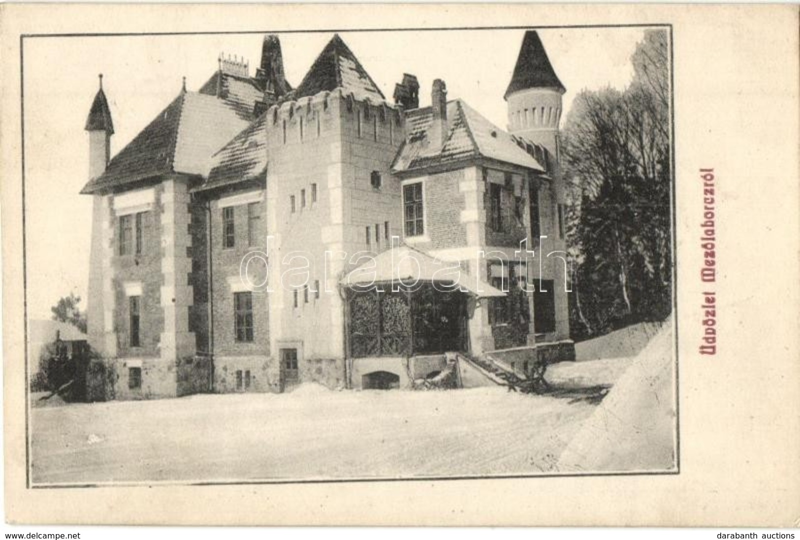 T2/T3 Mez?laborc, Medzilaborce; Lovag Skoda Kastély Télen. Schönfeld Sámuel Kiadása / Castle In Winter (EK) - Non Classés