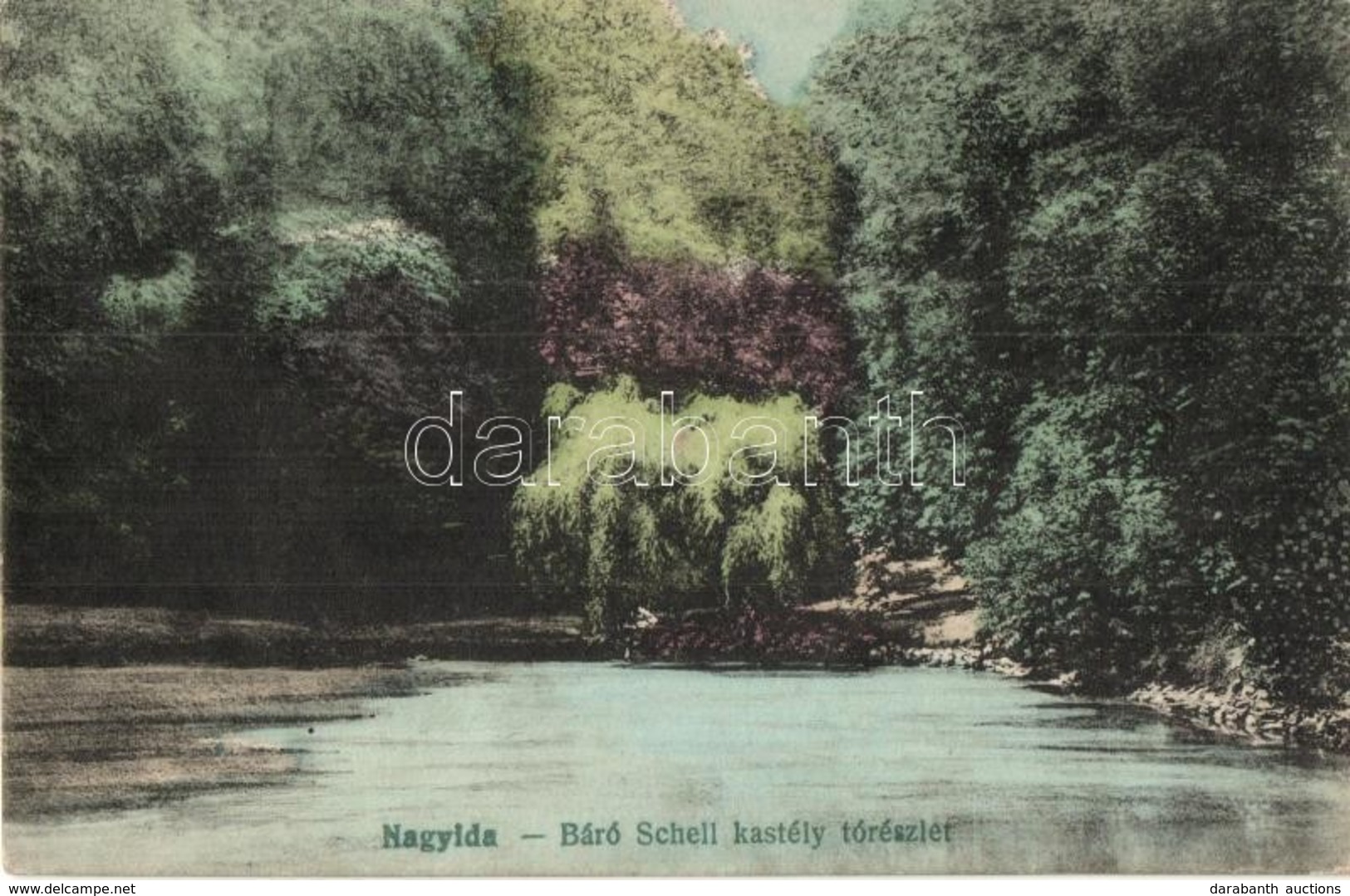 T2/T3 Nagyida, Velká Ida; Báró Schell Kastély Tó Részlete / Castle Garden, Lake  (EK) - Non Classés