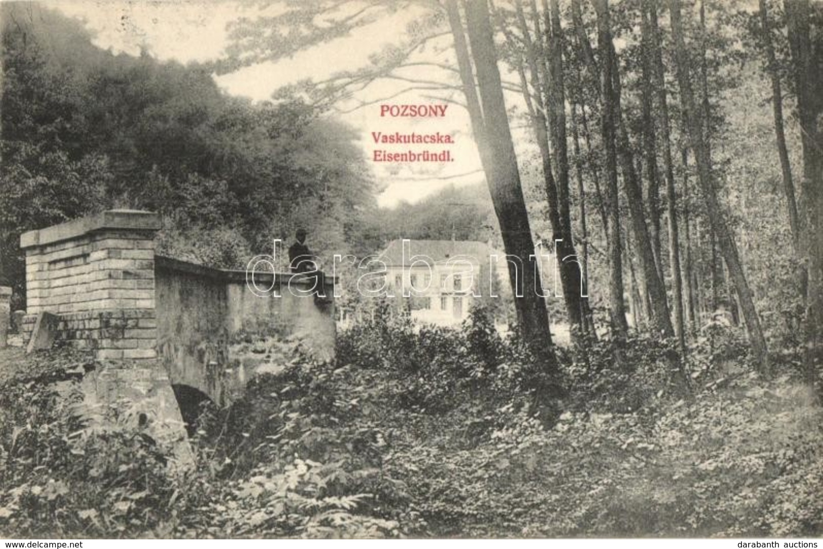 T2 Pozsony, Pressburg, Bratislava; Vaskutacska, Ferdinánd Király Vasfürd?. Kaufmann 'Bediene Dich Allein' / Eisenbrünnel - Zonder Classificatie