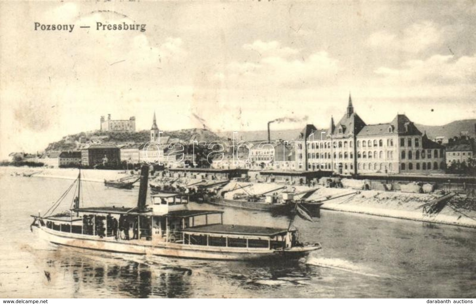 T2/T3 Pozsony, Pressburg, Bratislava; G?zhajó és Rakpart / Steamship And Quay  (fl) - Zonder Classificatie