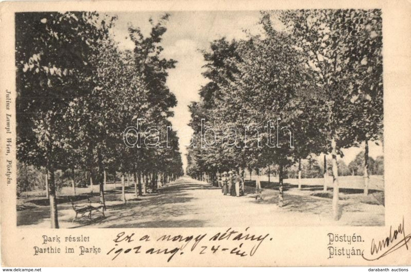 * T2/T3 Pöstyén, Pistyan, Piestany; Park Részlet. Julius Lampl Kiadása / Park (EK) - Ohne Zuordnung