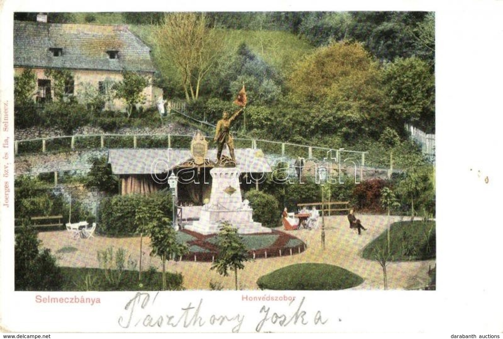 T2/T3 1904 Selmecbánya, Schemnitz, Banska Stiavnica; Honvéd Szobor. Joerges özv. és Fia Kiadása  / Military Monument (EK - Zonder Classificatie