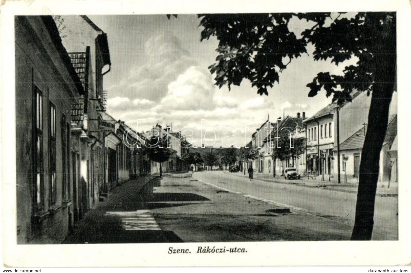 T2/T3 Szenc, Szempcz, Senec; Rákóczi Utca, Horváth Szabó üzlete / Street View With Tailor Shop (fl) - Zonder Classificatie