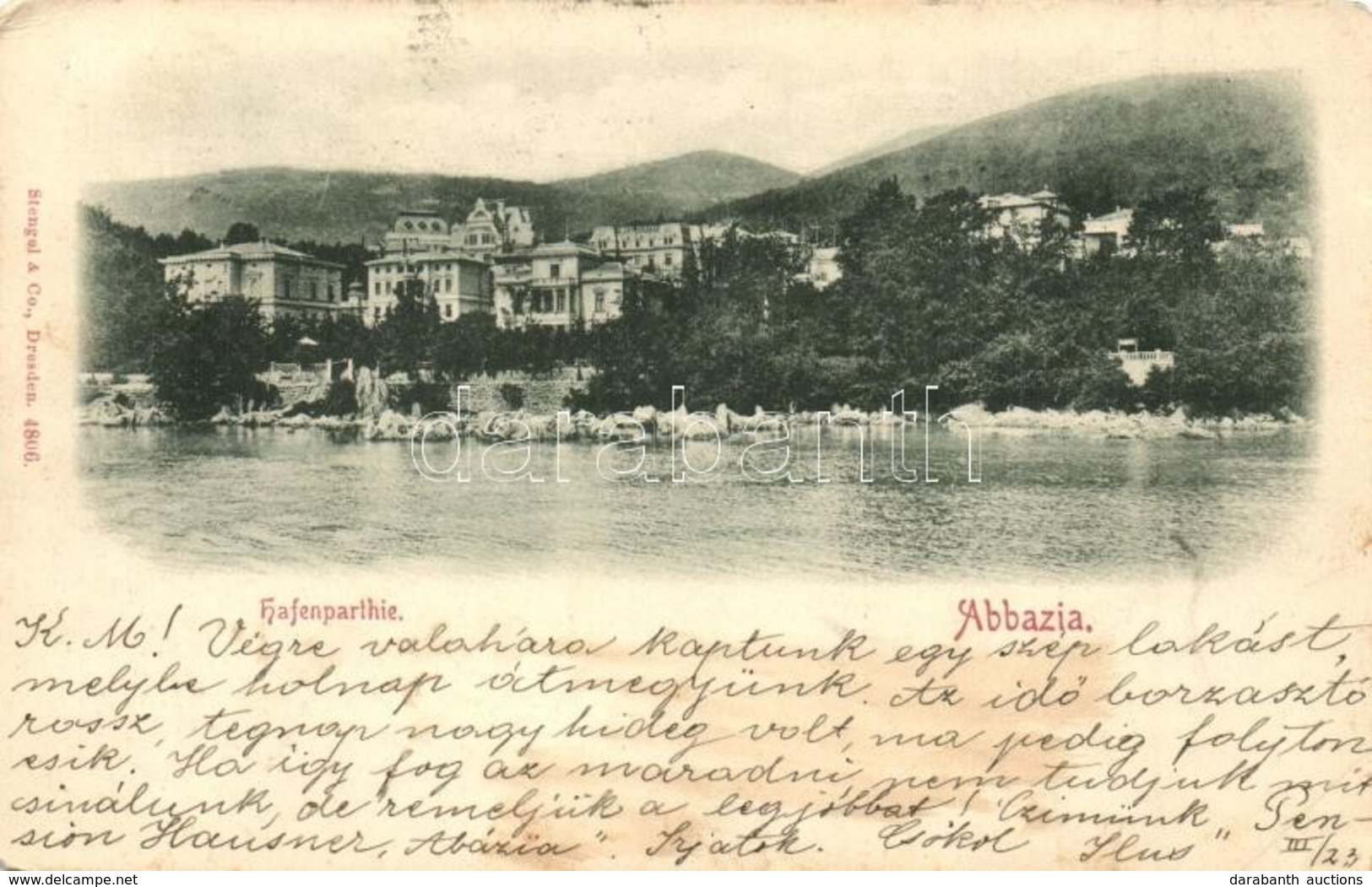 T2/T3 1899 Abbazia, Opatija; Hafen / Port (EK) - Ohne Zuordnung