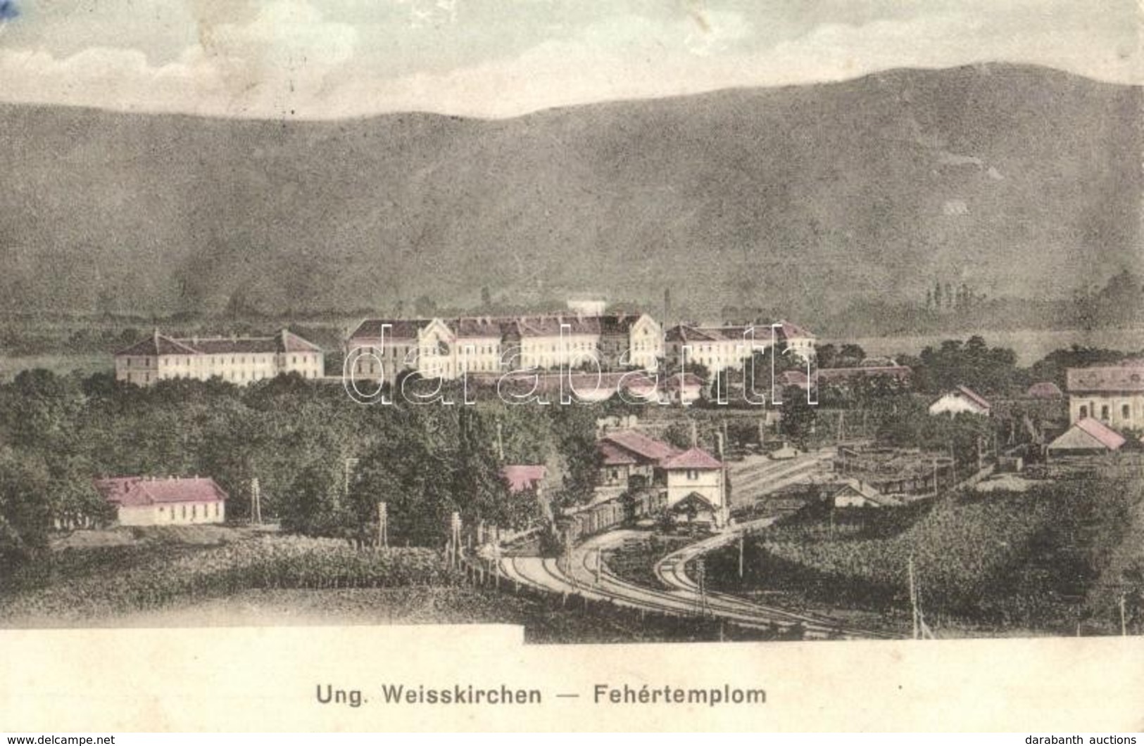 T2/T3 Fehértemplom, Ung. Weisskirchen, Bela Crkva; Vasútállomás, G?zmozdony / Bahnhof / Railway Station With Locomotive  - Zonder Classificatie