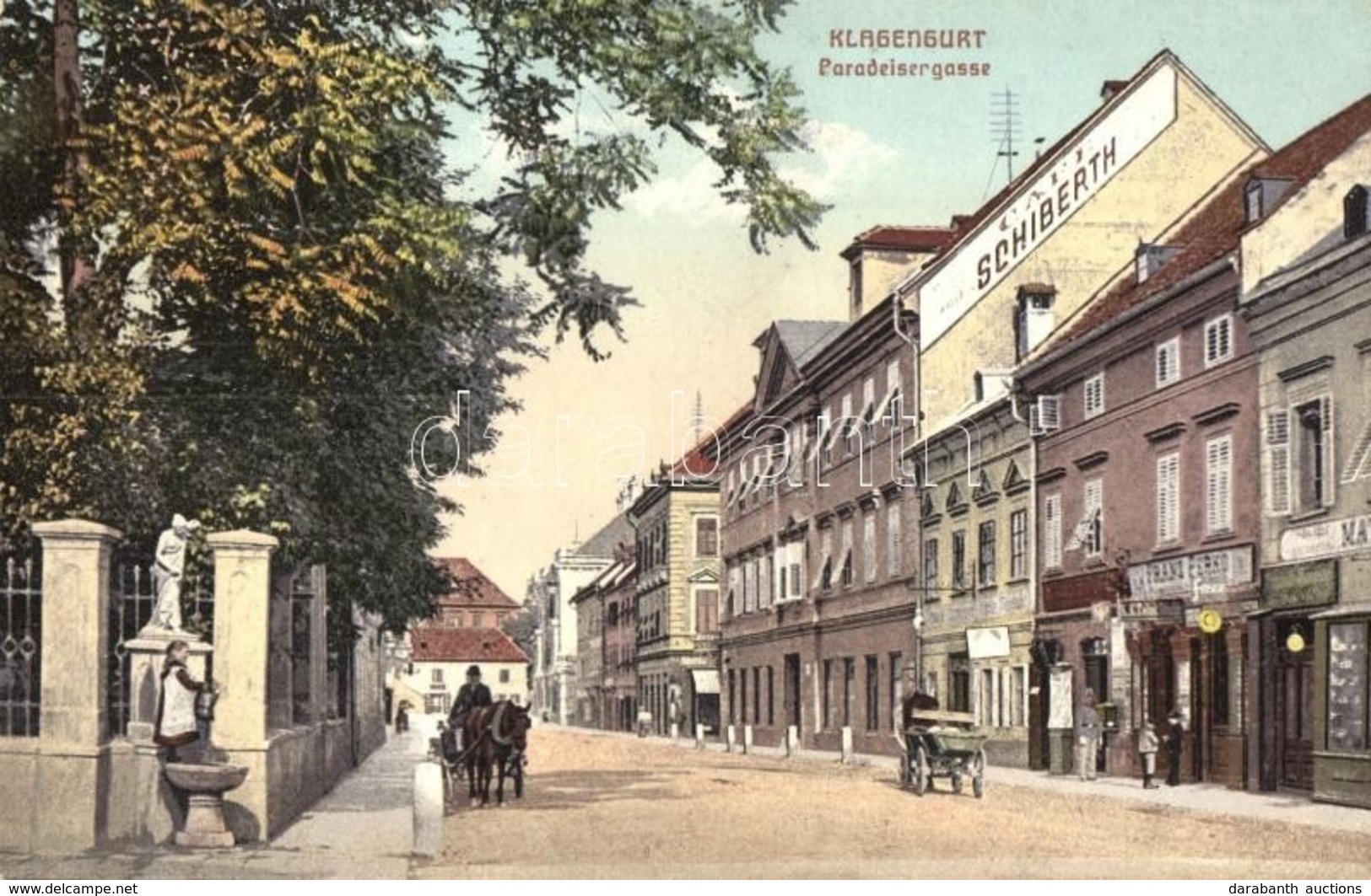 ** T2 Klagenfurt, Paradeisergasse / Street View With Cafe  Schiberth, Shop Of Franz Perko - Ohne Zuordnung