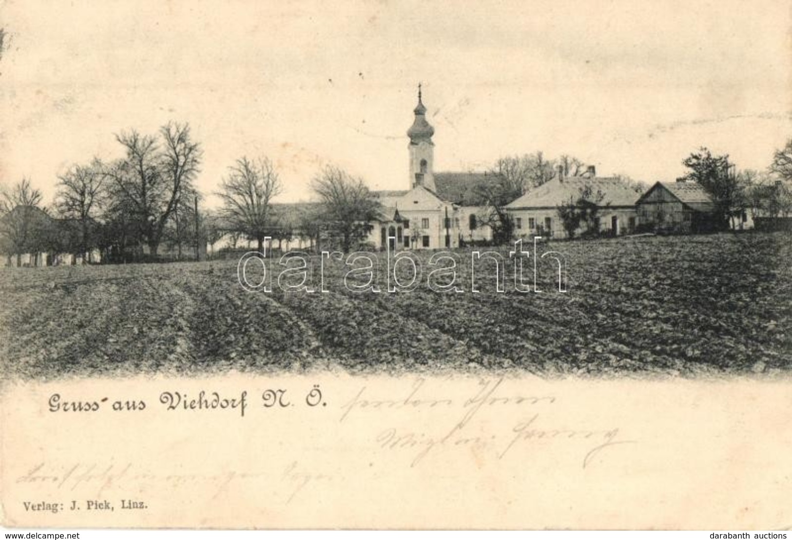 T3 Viehdorf, General View, Church. Verlag J. Pick (fa) - Unclassified