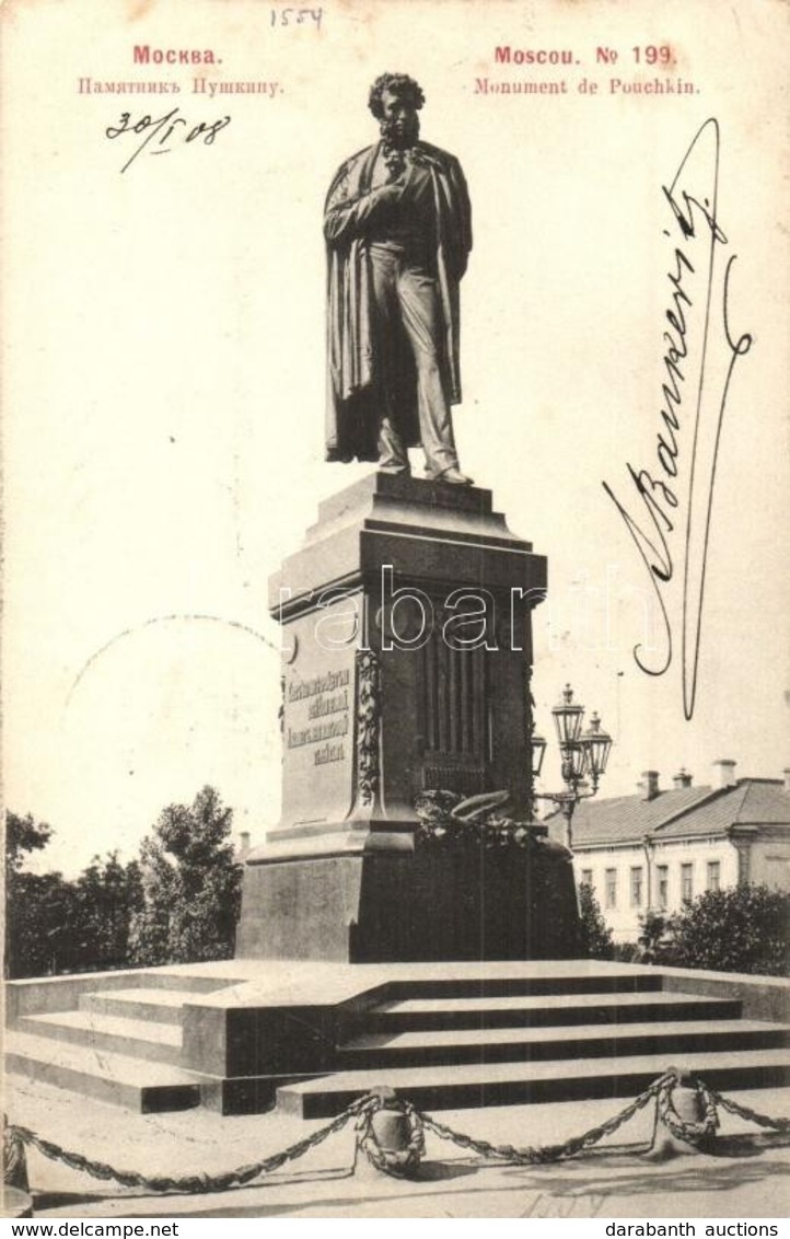 T2/T3 Moscow, Moscou; Monument De Pouchkin / Pushkin Statue. Phototypie Scherer, Nabholz & Co. (EK) - Non Classés