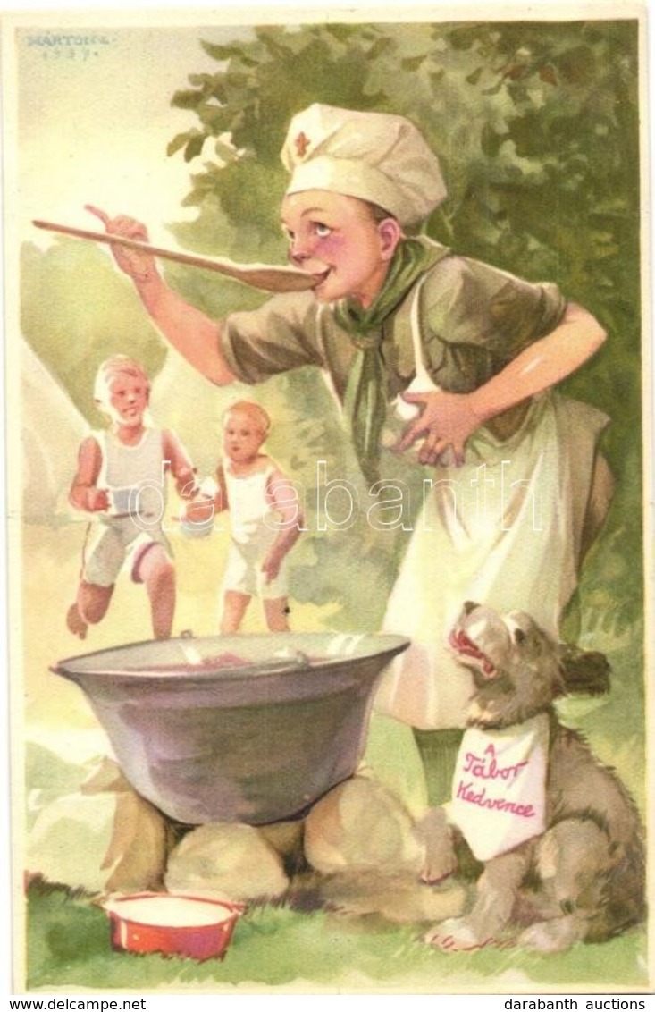 ** T1 A Cserkész Híven Teljesíti Kötelességét. Cserkész Levelez?lapok Kiadóhivatal / Hungarian Scout Boy Art Postcard S: - Zonder Classificatie