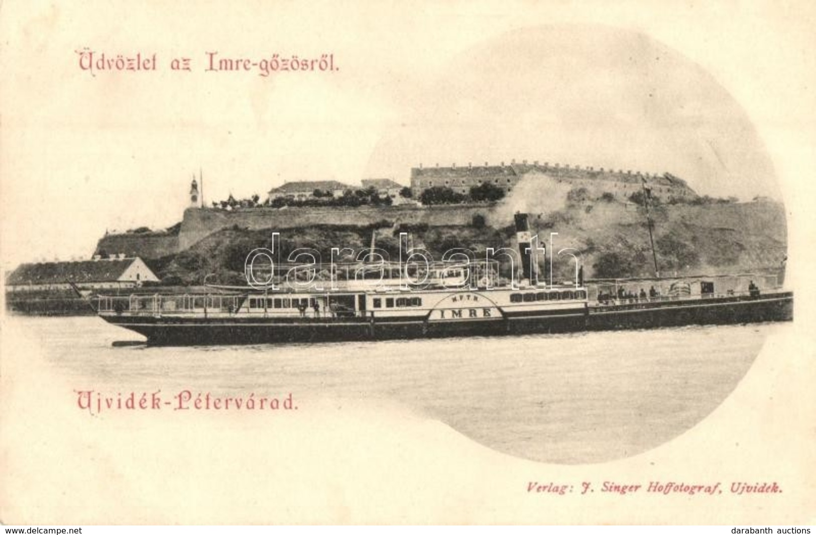 ** T2 Imre MFTR G?züzem? Oldalkerekes Személyhajó Újvidéken Péterváradnál / Hungarian Passenger Steamship In Novi Sad - Non Classés