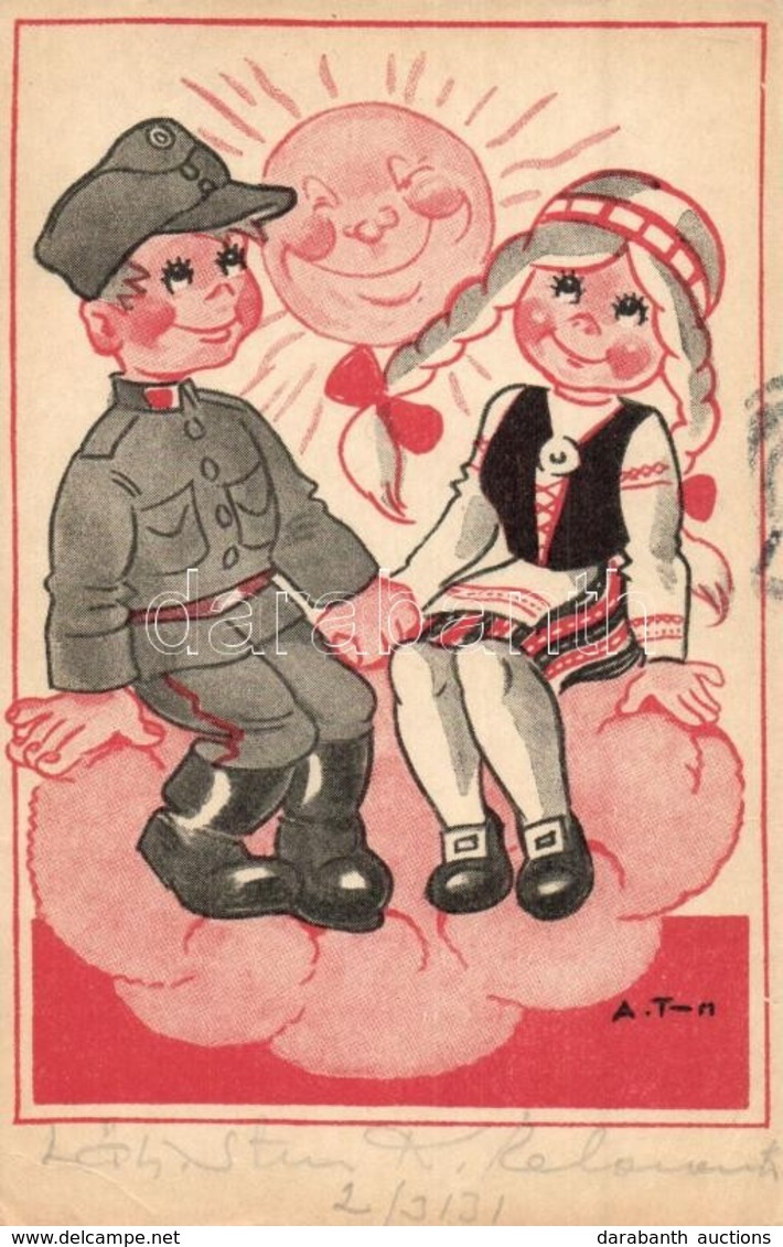 * T2/T3 Finnish Military And Folklore Romantic Art Postcard. Postikortti Sarja, Maija Ja Kalle  (EK) - Non Classés