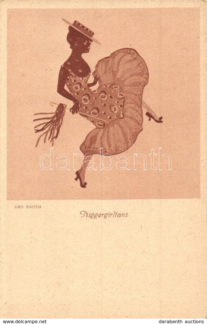 ** T2/T3 Niggergirltanz / Black Woman Dancing, Art Postcard. S: Leo Rauth (EK) - Non Classés