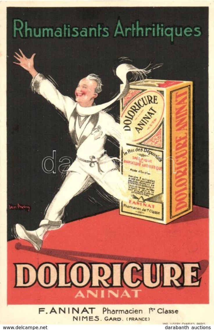 ** T1/T2 Doloricure Aninat; French Medical Advertisement, Art Deco Art Postcard S: Leon Dupin - Unclassified