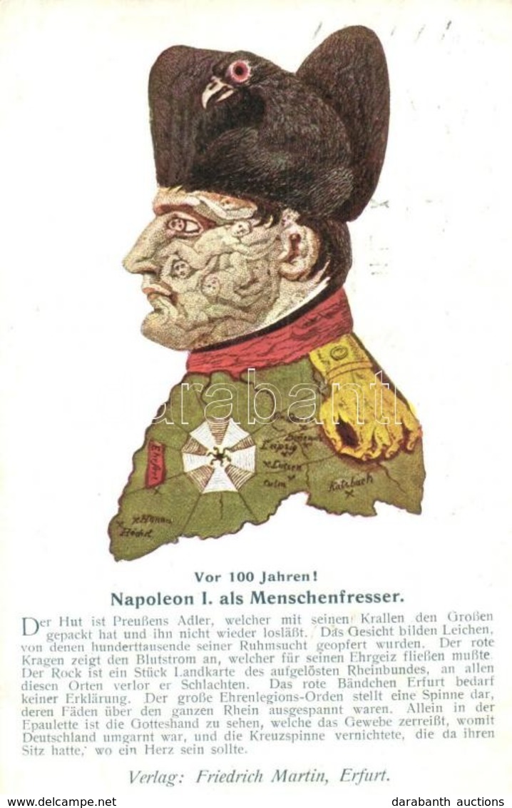 T2 Napoleon I. Als Menschenfresser. Vor 100 Jahren! / Bizarre Optical Illusion Art Postcard. Kunstverlag Lev Stainer Ser - Unclassified