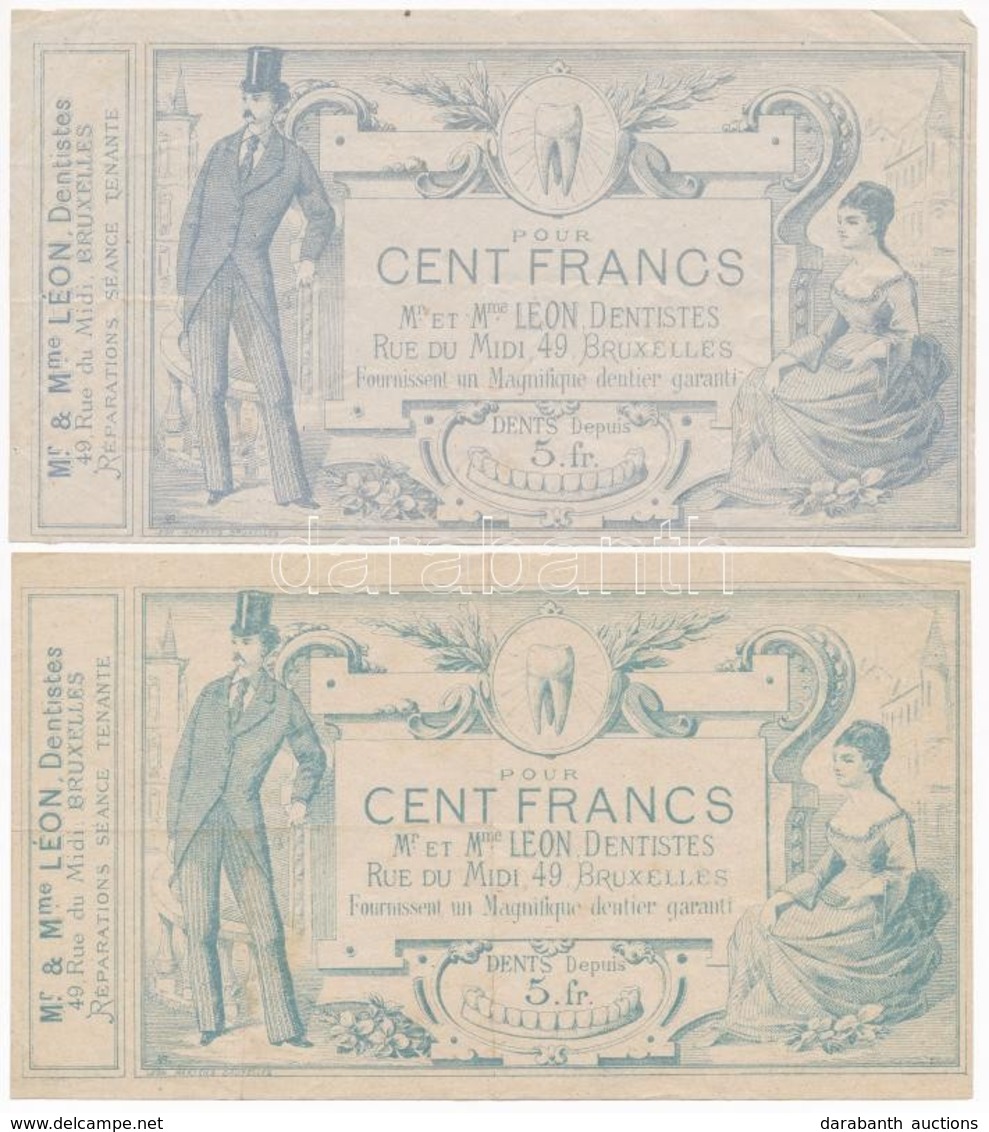 ~1900. 7db-os Vegyes Belga és Francia Szükségpénz Tétel, Közte Fogászati Szükségpénz T:III,III-
~1900. 7pcs Of Various B - Non Classificati