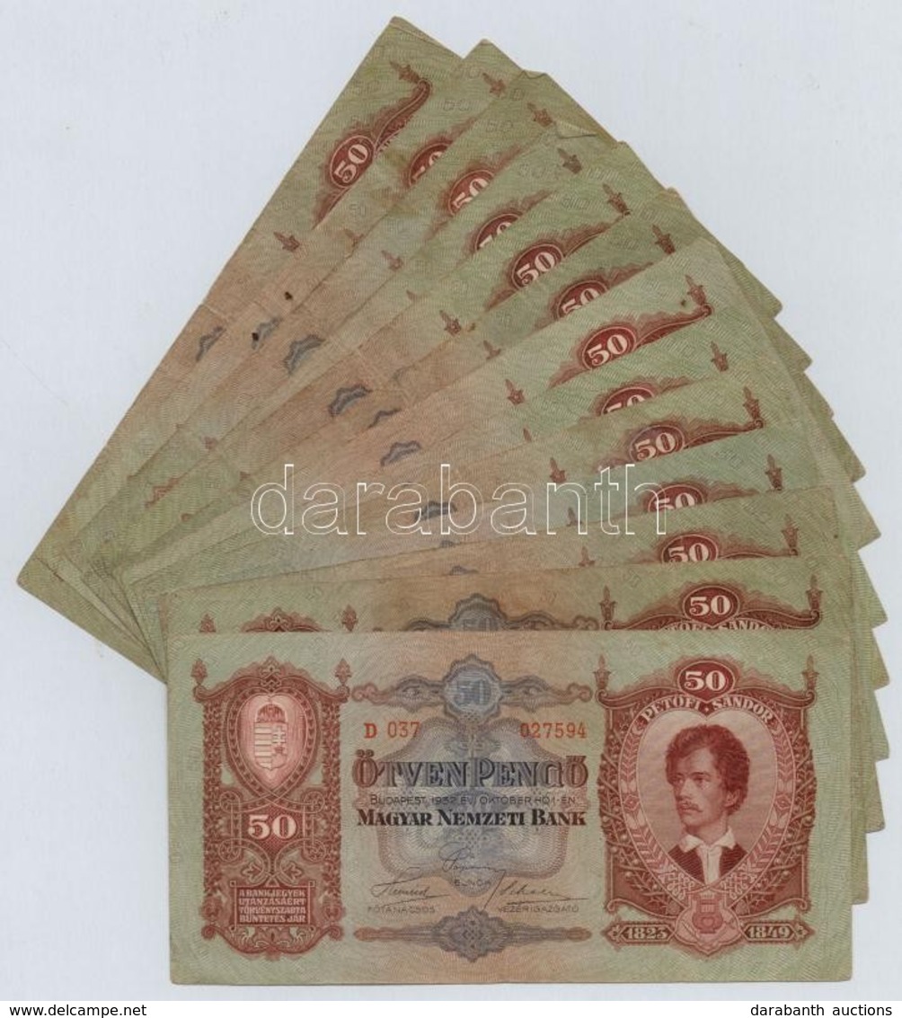 1932. 50P (13x) T:III,III- - Zonder Classificatie