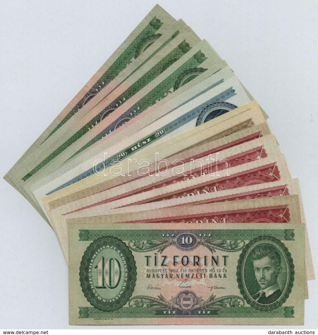 Vegyes: 18db-os Forint Bankjegy Tétel, Közte 1949. 100Ft, 1962. 10Ft Fordított Hátlapi Alapnyomattal és Néhány Bankjegy  - Non Classificati