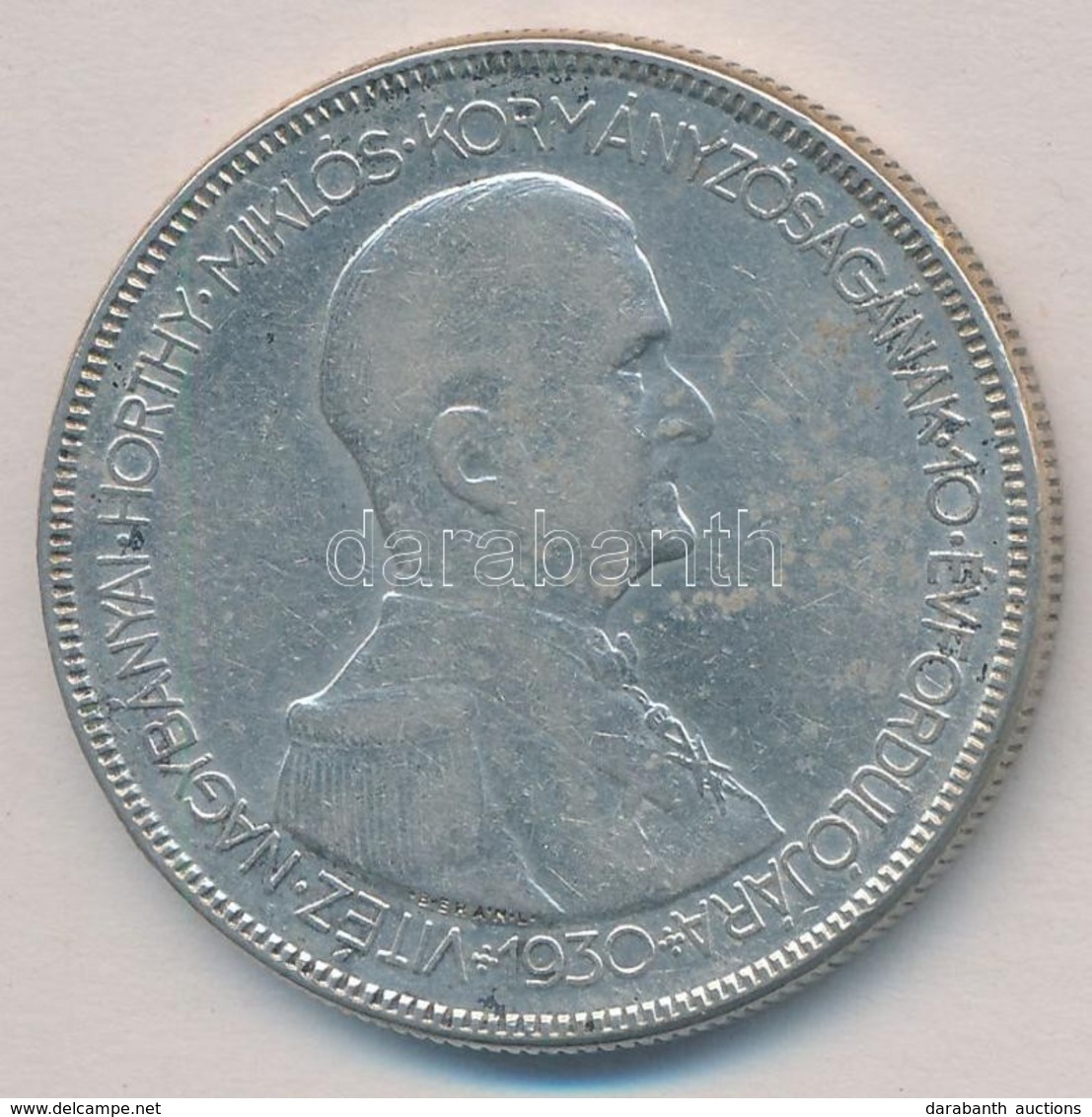 1930. 5P Ag 'Horthy Jobbra' T:2-,3 Kis Patina, Ph.
Adamo P8 - Non Classificati