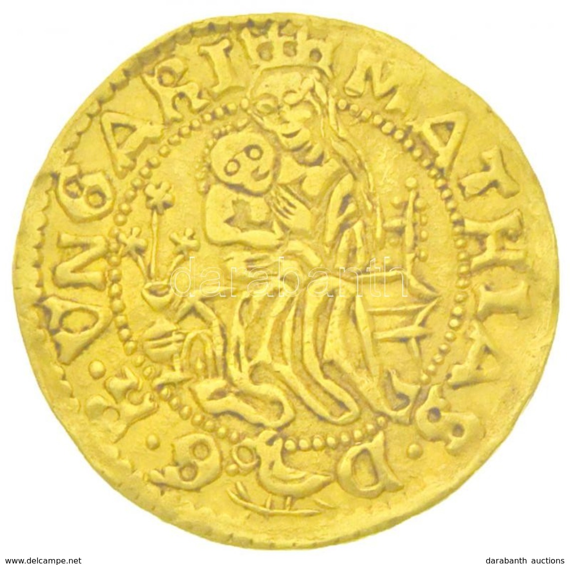 1458-1490K-P Aranyforint Au 'Mátyás' (3,45g) T:2,2- Kissé Hajlott Lemez / Hungary 1458-1490K-P Forint Au 'Matthias' (3,4 - Zonder Classificatie