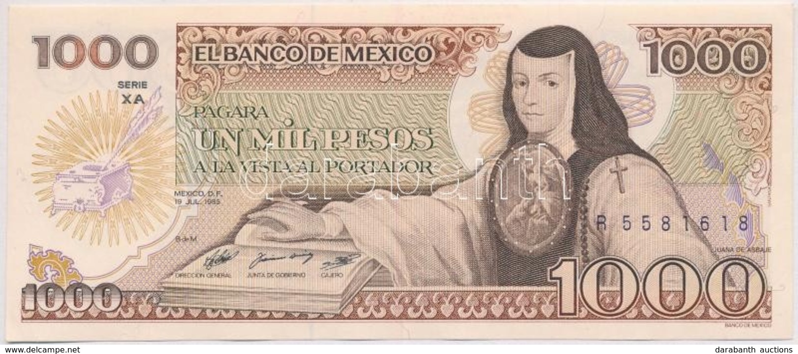 Mexikó 1985. 1000P T:I
Mexico 1985. 1000 Pesos C:UNC
Krause 85 - Non Classificati