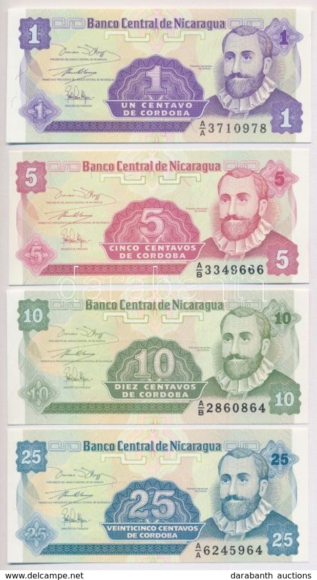 Nicaragua 1991. 1c + 5c + 10c + 25c T:I 
Nicaragua 1991. 1 Centavo + 5 Centavos + 10 Centavos + 25 Centavos C:UNC 
Kraus - Non Classés