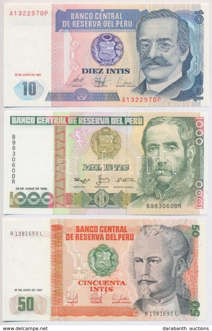 Peru 1987. 10I + 50I + 1988. 1000I T:I
Peru 1987. 10 Intis + 50 Intis + 1988. 1000 Intis C:UNC - Non Classificati