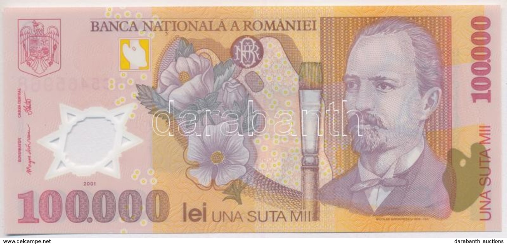 Románia 2001. 100.000L T:I 
Romania 2001. 100.000 Lei C:UNC - Non Classificati