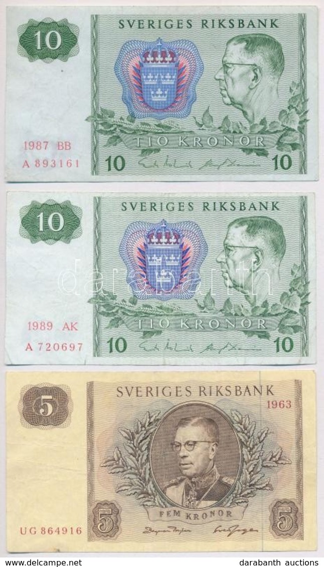 Svédország 1963. 5K + 1987-1989. 10K (2xklf) T:III
Sweden 1963. 5 Kronor + 1987-1989. 10 Kronor (2xdiff) C:F - Ohne Zuordnung