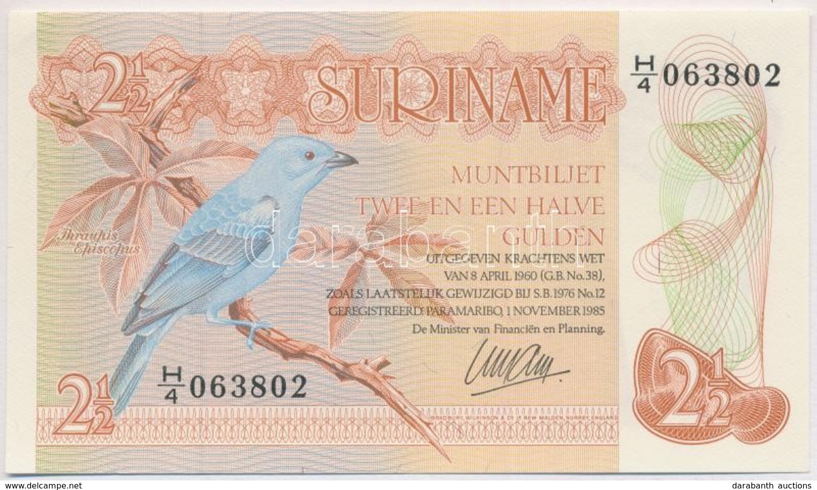 Suriname 1985. 2 1/2G T:I
Suriname 1985. 2 1/2 Gulden C:UNC - Zonder Classificatie