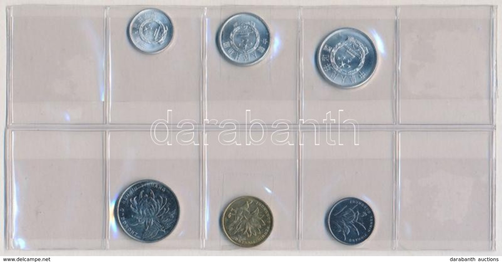 Kína 1984-2009. 1f-1Y (6xklf) érme Szett T:1-
China 1984-2009. 1 Fen - 1 Yuan (6xdiff) Coin Set C:AU - Zonder Classificatie