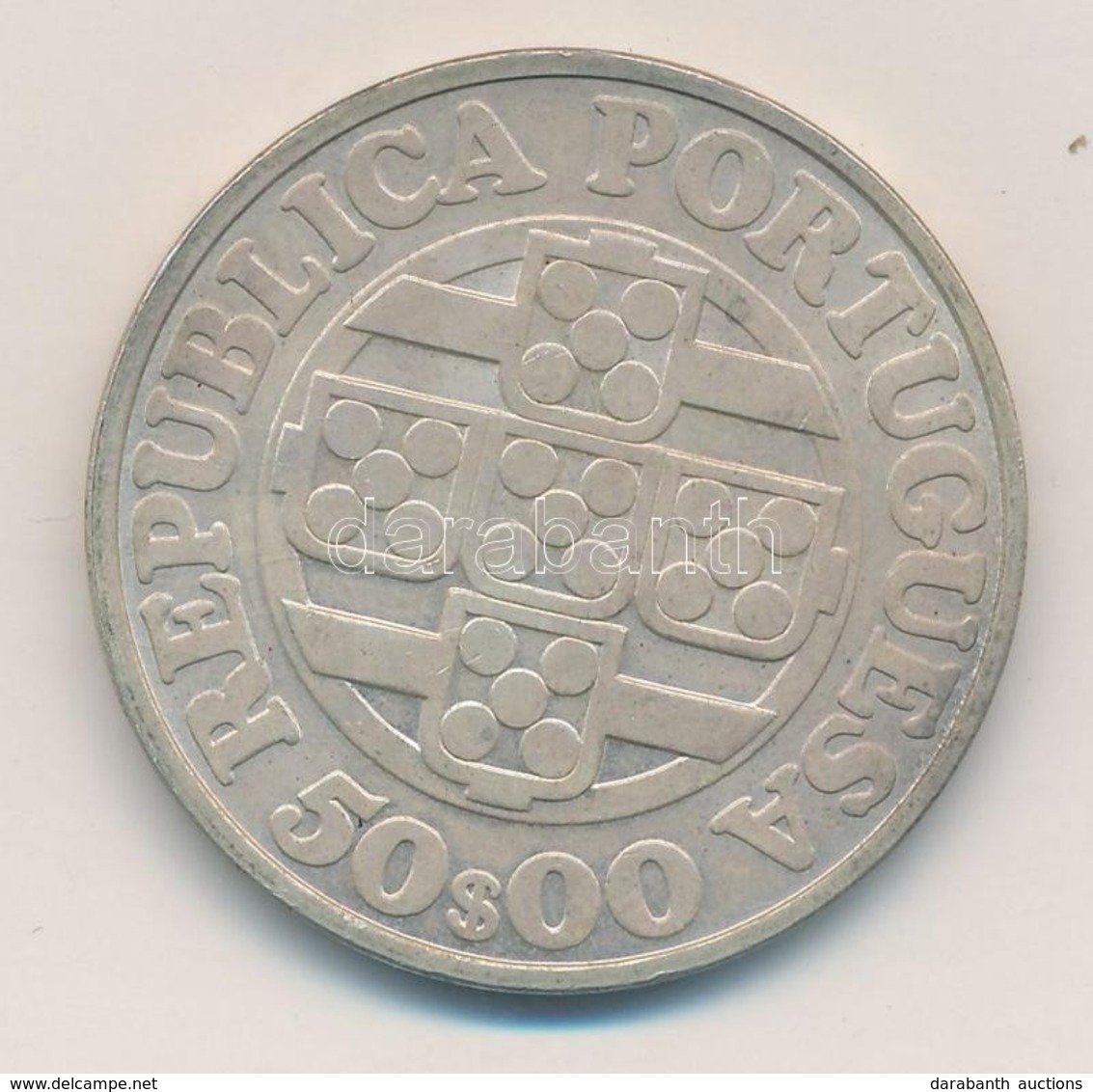 Portugália 1971. 50E Ag 'Portugál Bank 125. évfordulója' T:1- Patina
Portugal 1971. 50 Escudos Ag '125th Anniversary - B - Unclassified